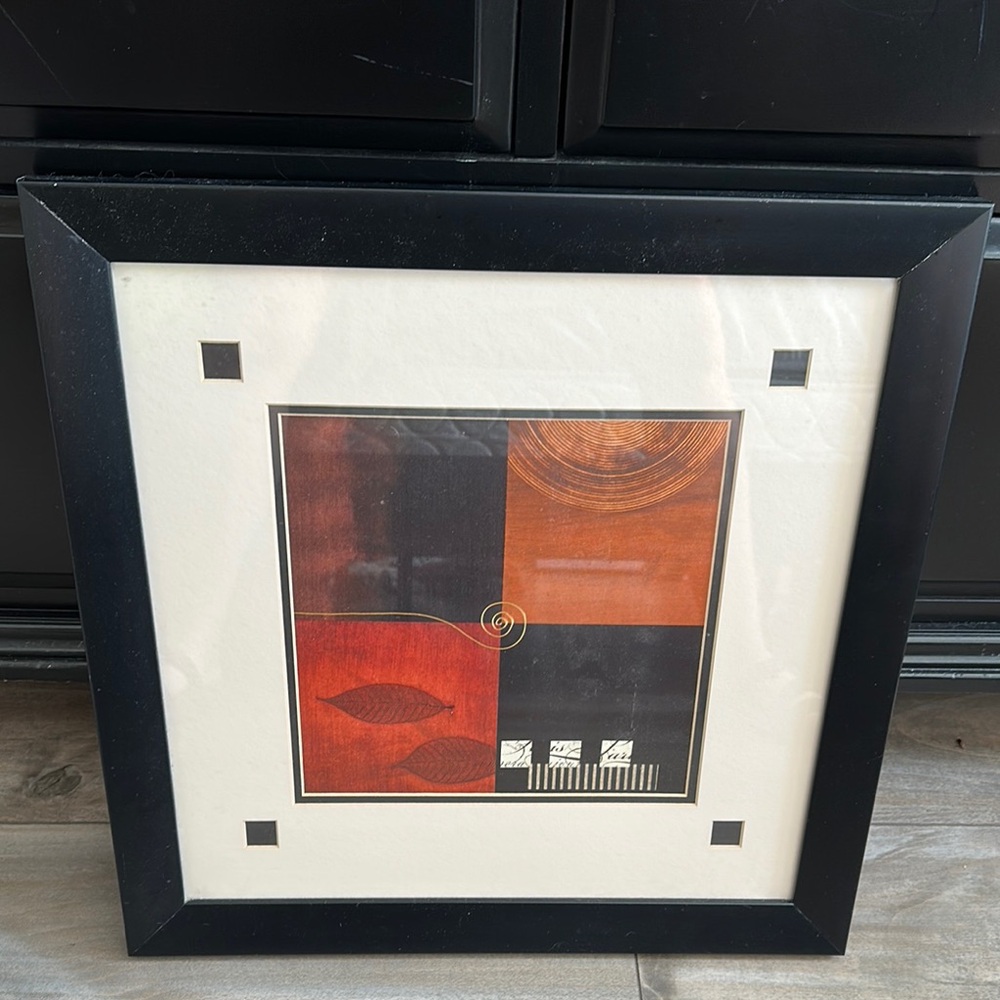 Kohl's Abstract Art with Black and Red Accents